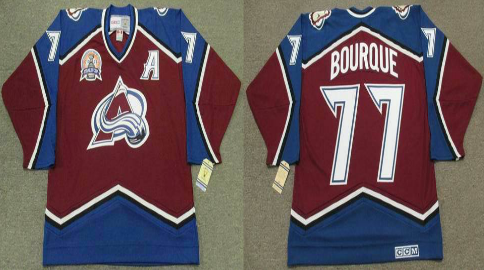 2019 Men Colorado Avalanche #77 Bourque red CCM NHL jerseys